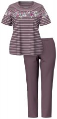 Ulla Popken 850403 Pijama de flores Marrón