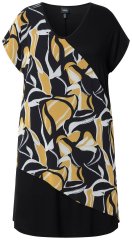 Ulla Popken 850406 Vestido de gasa estampado Negro