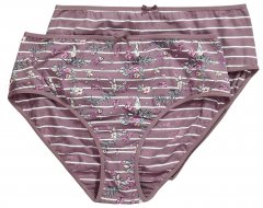 Ulla Popken 850538 Bragas de flores de algodón orgánico pack de 2 Marrón