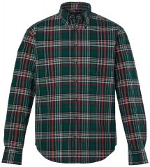JP1880 850923 Camisa de cuadros de manga larga Verde bosque TALL