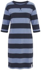 Ulla Popken 850958 Vestido de felpa de rayas con manga 3/4 Azul marino