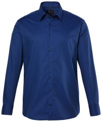 JP1880 851055 Camisa de vestir estampada sin plancha manga larga Azul marino TALL
