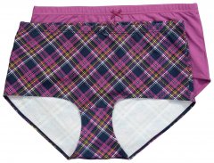 Ulla Popken 851071 Bragas de cuadros de algodón orgánico pack de 2 Violeta