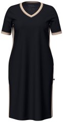 Ulla Popken 851237 Camisón de rayas Negro