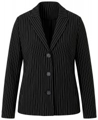 Ulla Popken 851341 Blazer elástico de raya diplomática Negro