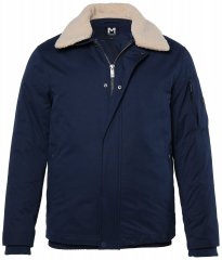 Men+ 369 Chaqueta bellyfit con cuello teddy Azul marino