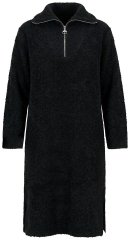 Ulla Popken 851563 Vestido de punto de manga larga con cuello alto Negro