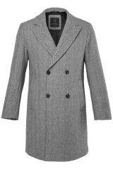 JP1880 851613 Cruzado Abrigo de lana Gris oscuro