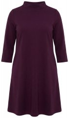 Ulla Popken 851664 Vestido de jersey con cuello alto Ciruela
