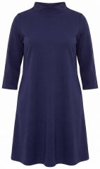 Ulla Popken 851664 Vestido de jersey evasé con bolsillos Azul marino