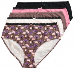 Ulla Popken 851711 Bragas de flores pack de 5 Marrón