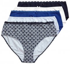 Ulla Popken 851730 Bragas con estampado pack de 5 Azul claro