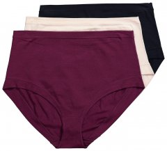 Ulla Popken 851736 Bragas de talle alto pack de 3 Negro