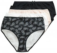 Ulla Popken 851752 Bragas de rayas pack de 5 Negro