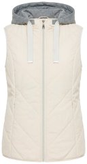 Ulla Popken 851781 Chaleco acolchado con capucha Blanco roto