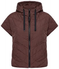 Ulla Popken 851785 Chaleco acolchado oversize con capucha Marrón
