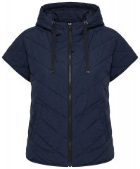 Ulla Popken 851785 Chaleco acolchado oversize con capucha Azul marino
