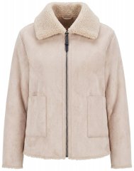 Ulla Popken 851823 Chaqueta de ante sintético Blanco roto