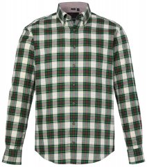 JP1880 851877 Camisa de franela de cuadros de manga larga Verde oscuro TALL