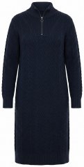 Ulla Popken 852121 Vestido de punto de manga larga con cuello alto Azul marino