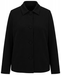 Ulla Popken 852167 Blazer con cuello camisero Negro