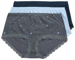 Ulla Popken 852249 Bragas pack de 3 Antracita