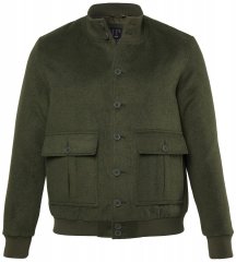 JP1880 852294 Chaqueta en mezcla de lana con cuello alto Verde caqui