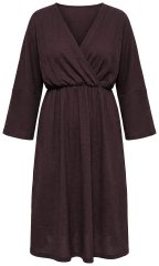 Ulla Popken 852307 Vestido cruzado de manga larga Marrón caoba