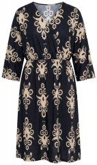 Ulla Popken 852315 Vestido cruzado estampado Negro