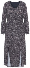 Ulla Popken 852606 Vestido largo estampado Negro