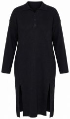Ulla Popken 852630 Vestido de punto de manga larga Negro
