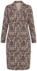 Ulla Popken 852653 Camisón estampado con cuello camisero Marrón