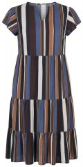 Ulla Popken 852771 Vestido de rayas con volantes Azul marino