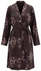 Ulla Popken 853204 Albornoz de flores Marrón