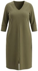 Ulla Popken 853510 Vestido midi con bolsillos Caqui