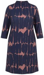 Ulla Popken 853590 Vestido de jersey estampado con manga 3/4 Azul marino