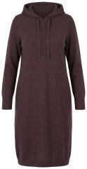 Ulla Popken 853669 Vestido de punto de manga larga con capucha Marrón caoba