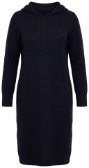 Ulla Popken 853669 Vestido de felpa de manga larga con capucha Azul marino