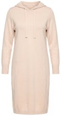 Ulla Popken 853669 Vestido de punto de manga larga con capucha Beige