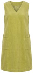 Ulla Popken 853697 Vestido de pana sin mangas con bolsillos Verde claro