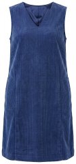 Ulla Popken 853697 Vestido de pana sin mangas con cuello de pico Azul marino