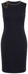Ulla Popken 853766 Vestido ceñido sin mangas con strass Negro