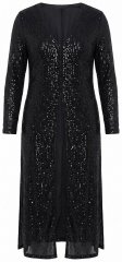 Ulla Popken 853770 Chaqueta de lentejuelas Negro