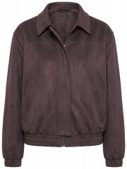 Ulla Popken 853792 Chaqueta de ante sintético Marrón
