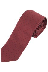 JP1880 853822 Corbata de seda de lunares extralarga Burdeos