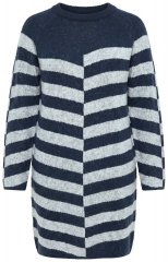 Ulla Popken 854095 Vestido de punto de manga larga Azul marino