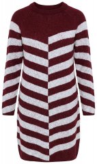 Ulla Popken 854095 Vestido de punto de rayas Burdeos