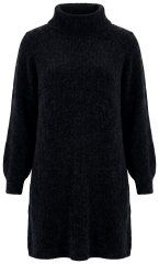 Ulla Popken 854602 Vestido de punto de manga larga con cuello alto Negro