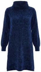 Ulla Popken 854602 Vestido de punto de manga larga con cuello alto Azul marino