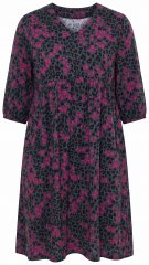 Ulla Popken 855270 Vestido de jersey estampado con cuello de pico Antracita